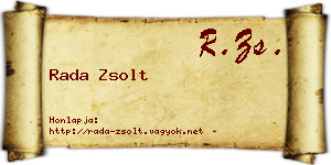 Rada Zsolt névjegykártya